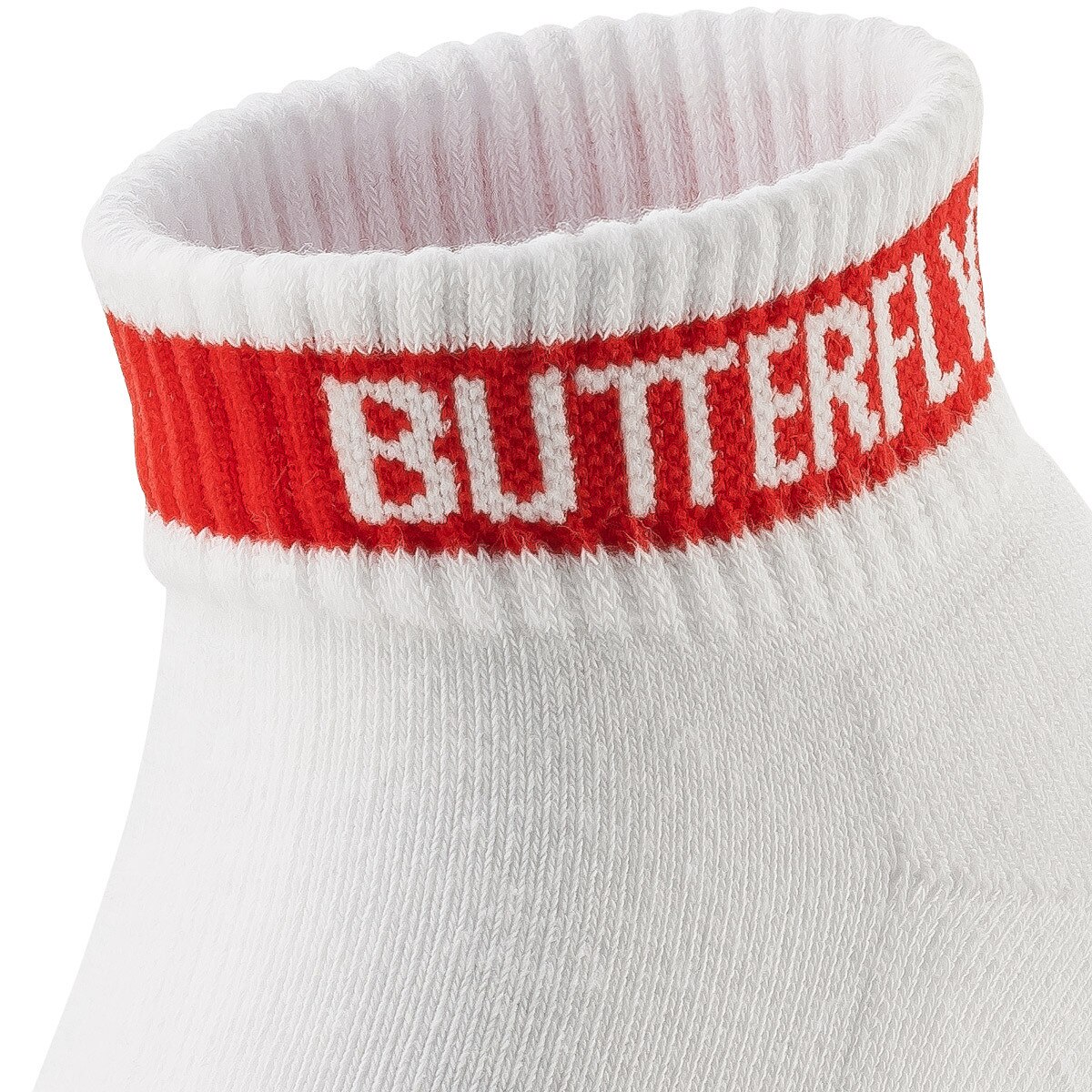 Butterfly Levalis Sock - White-Red - Logo - Close-Up